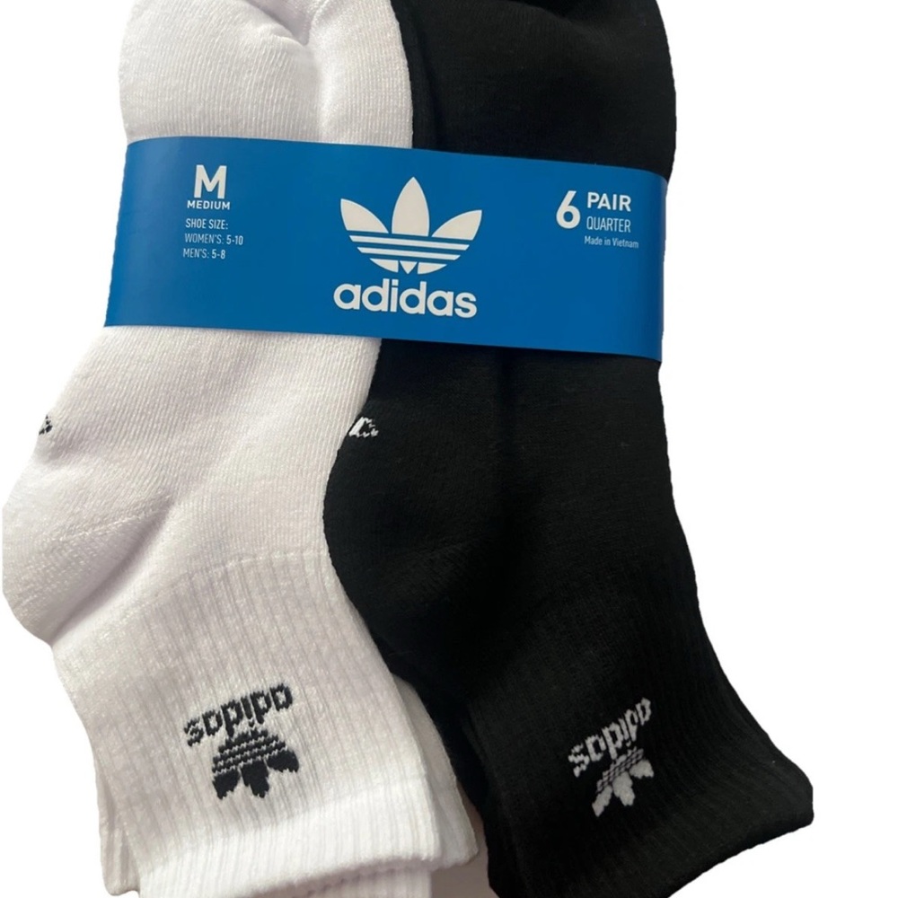 adidas Men's Athletic Socks - Black and White 6-Pack